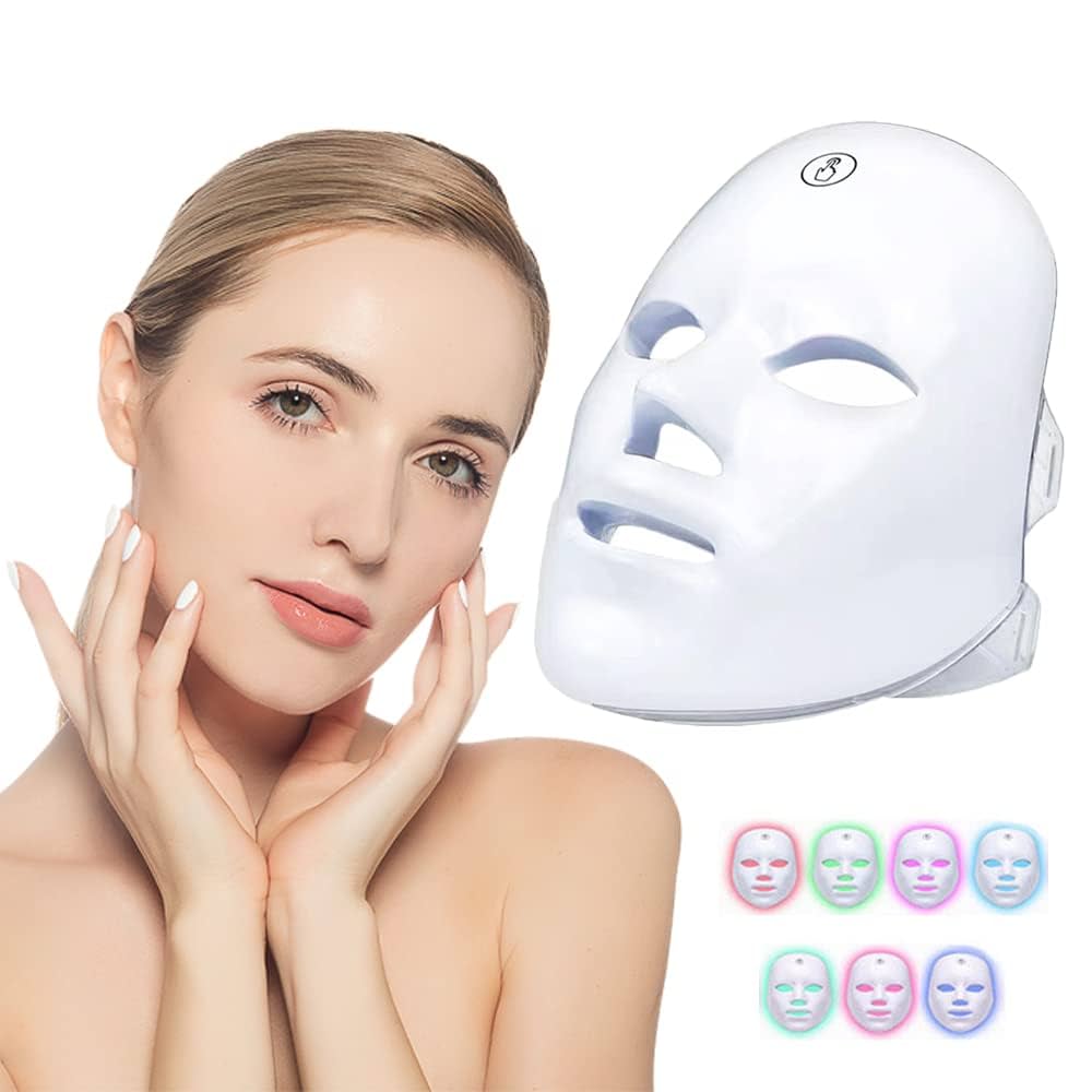 DermaLuxe™ Advanced LED Facial Mask – 7 Light Modes | Wireless, Rechargeable & FDA Certified