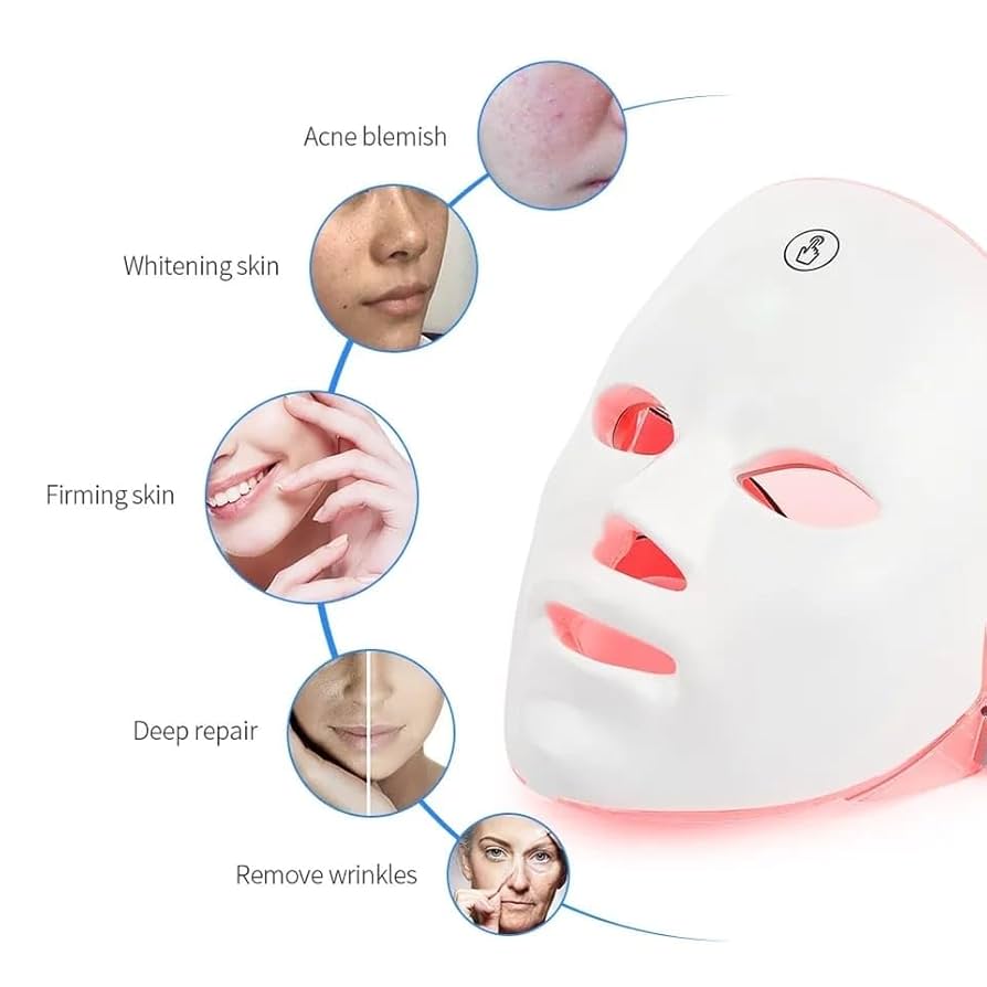 DermaLuxe™ Advanced LED Facial Mask – 7 Light Modes | Wireless, Rechargeable & FDA Certified