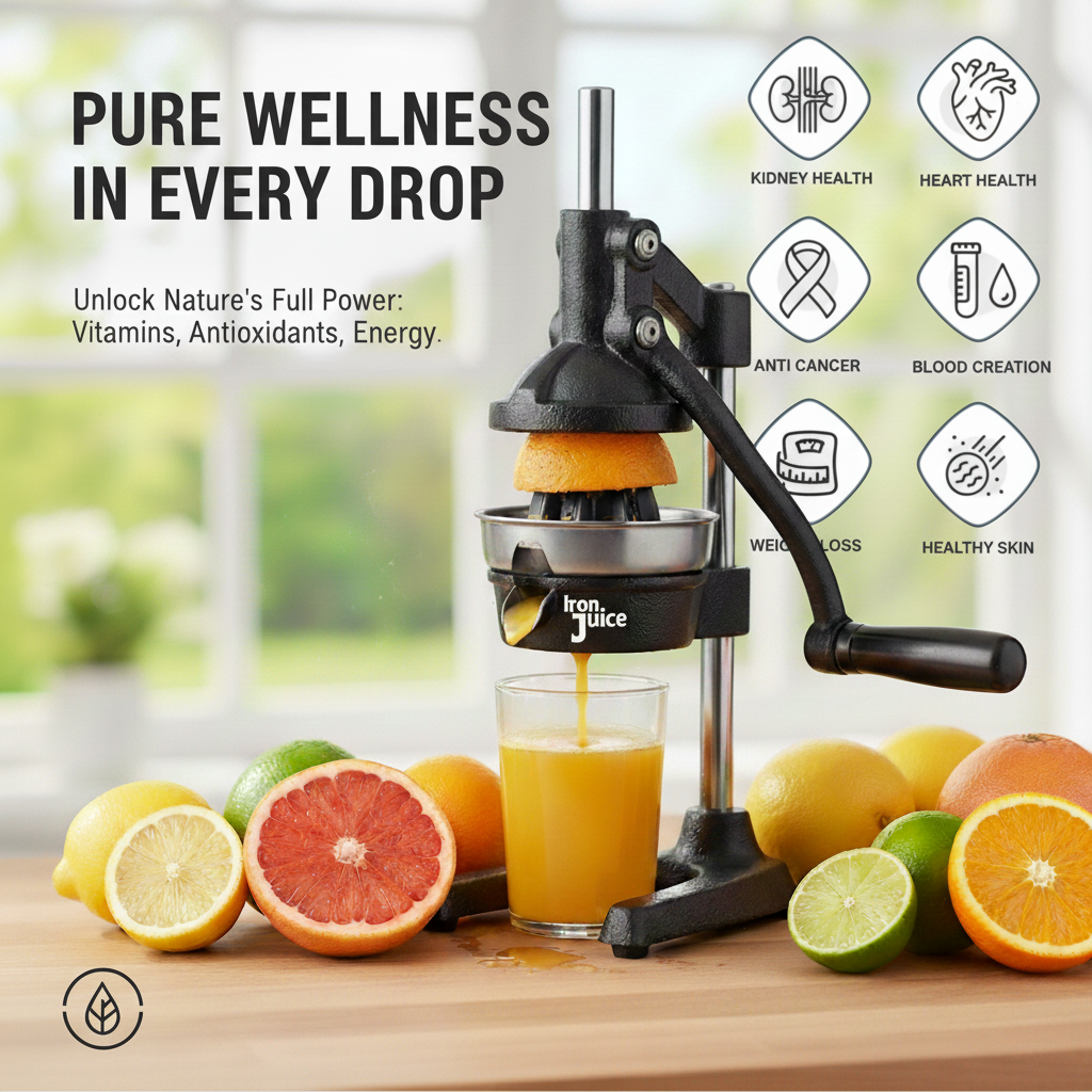 Cast Iron Juicer - Make Fresh Healthy Juice At Home